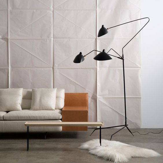 Serge Mouille Floor Lamp with 3 arms by Guéridon