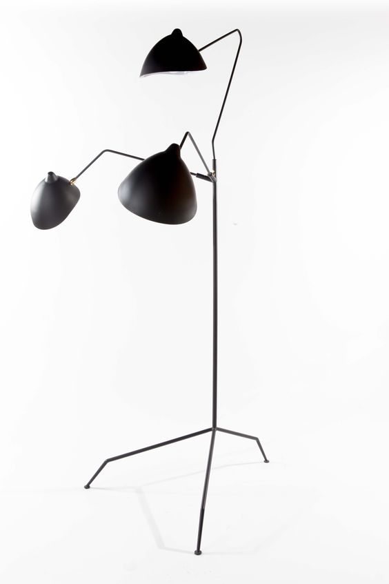 Serge Mouille Floor Lamp with 3 arms by Guéridon
