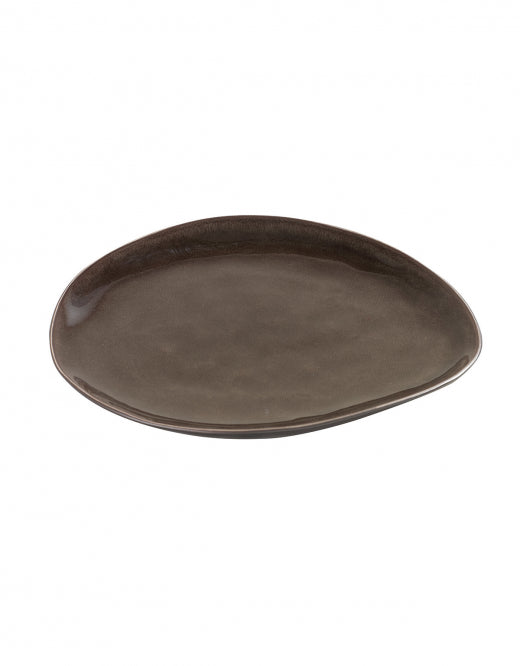 Pure gray Oval plate by Serax